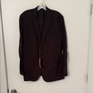 Muji Men's French Linen Dark Grey Blazer